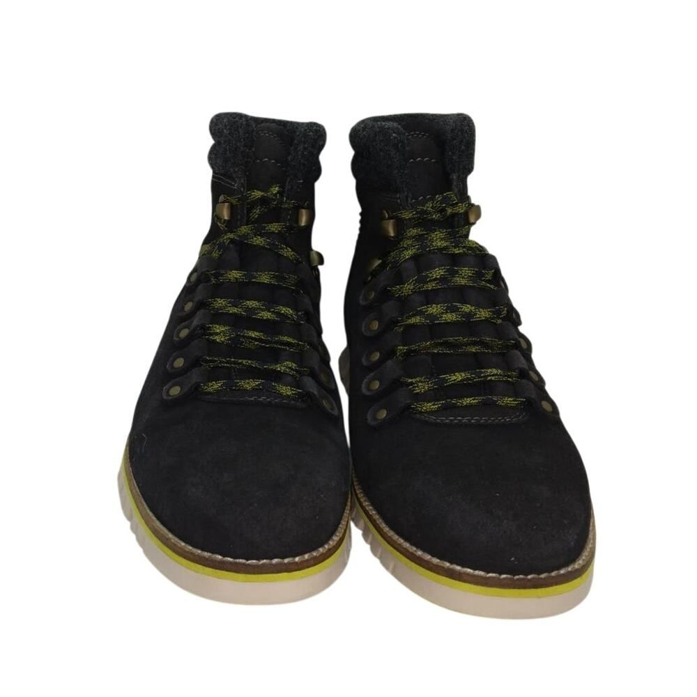 COLE HAAN Zero Grand Mens Waterproof Black Leather Hiker Sneakers - Picture 2 of 6